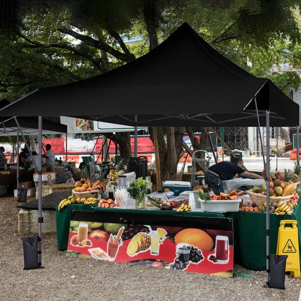 

10x10 Pop Up Canopy Tent Commercial Instant Shelter with 3 Removable Sidewalls & Awning, Wheeled Carry Bag, Customized