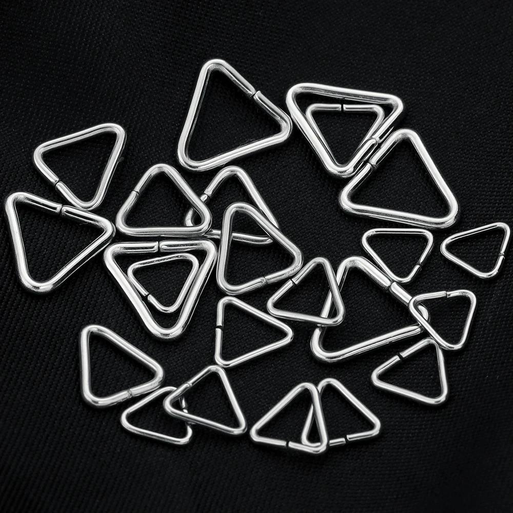 100pcs Stainless Steel Triangle Open Jump Ring Clasp Hook DIY Earrings Bracelet Jewelry Making Supplies Accessories Parts