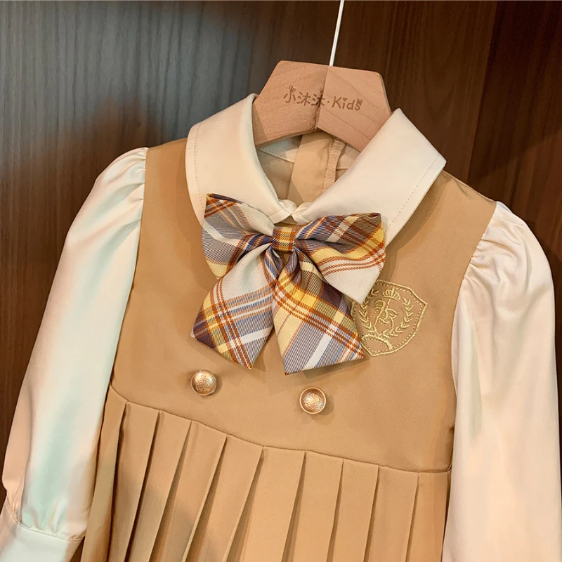 Girls Dress Korean Fashion Dress for Girls Spring Antumn Casual  Princess  Long-Sleeve Dresses School Uniform  Girls Clothing