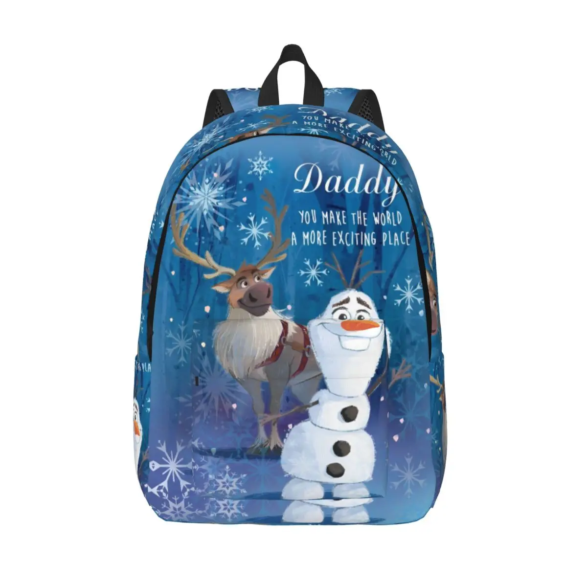 

Frozen Olaf And Sven Daddy Backpack for Men Women Cool Student Business Daypack Cartoon Cute College Canvas Bags with Pocket