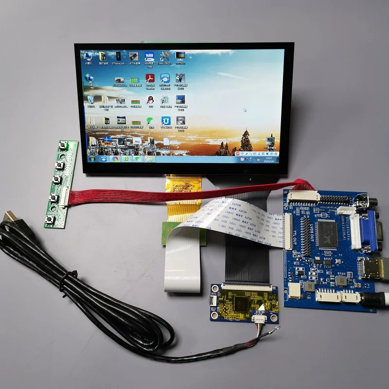 

Комплект модуля 7-дюймового сенсорного экрана IPS 1024 × 600 Plug & Play для Windows/Linux/Android/HarmonyOS (Kernel 3.1+/System 5.1+), E