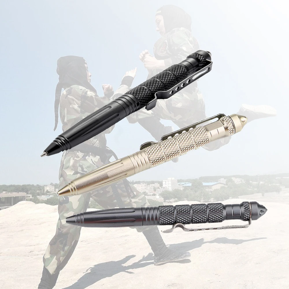 Self Defence Tactical Pen Pocket Aluminum Anti skid Military Pen Tungsten steel head Defense Pen Glass Breaker Survival Kit Pens