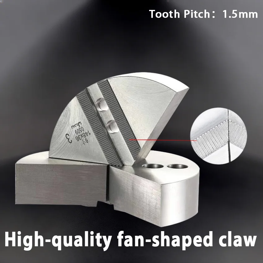 5 inch Round Full Grip Pie Shape Soft Jaws  6 inch Steel Pie Soft Claws for Power Lathe Chuck 45# Pitch 1.5
