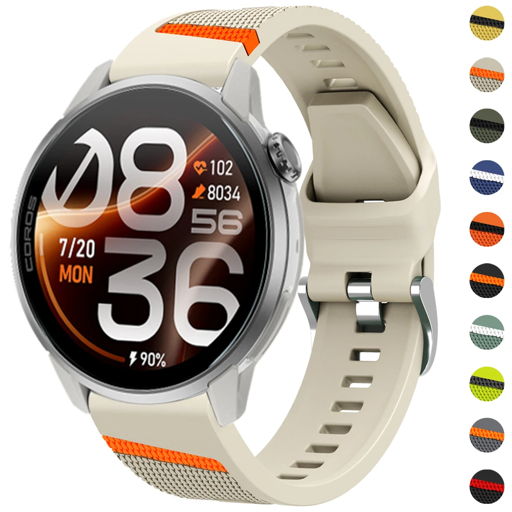 22mm Sport Bracelet For COROS APEX 4 2 Pro Strap For COROS APEX 4 42mm 46mm PACE 4 3 Silicone Watch Strap Smartwatch Band correa