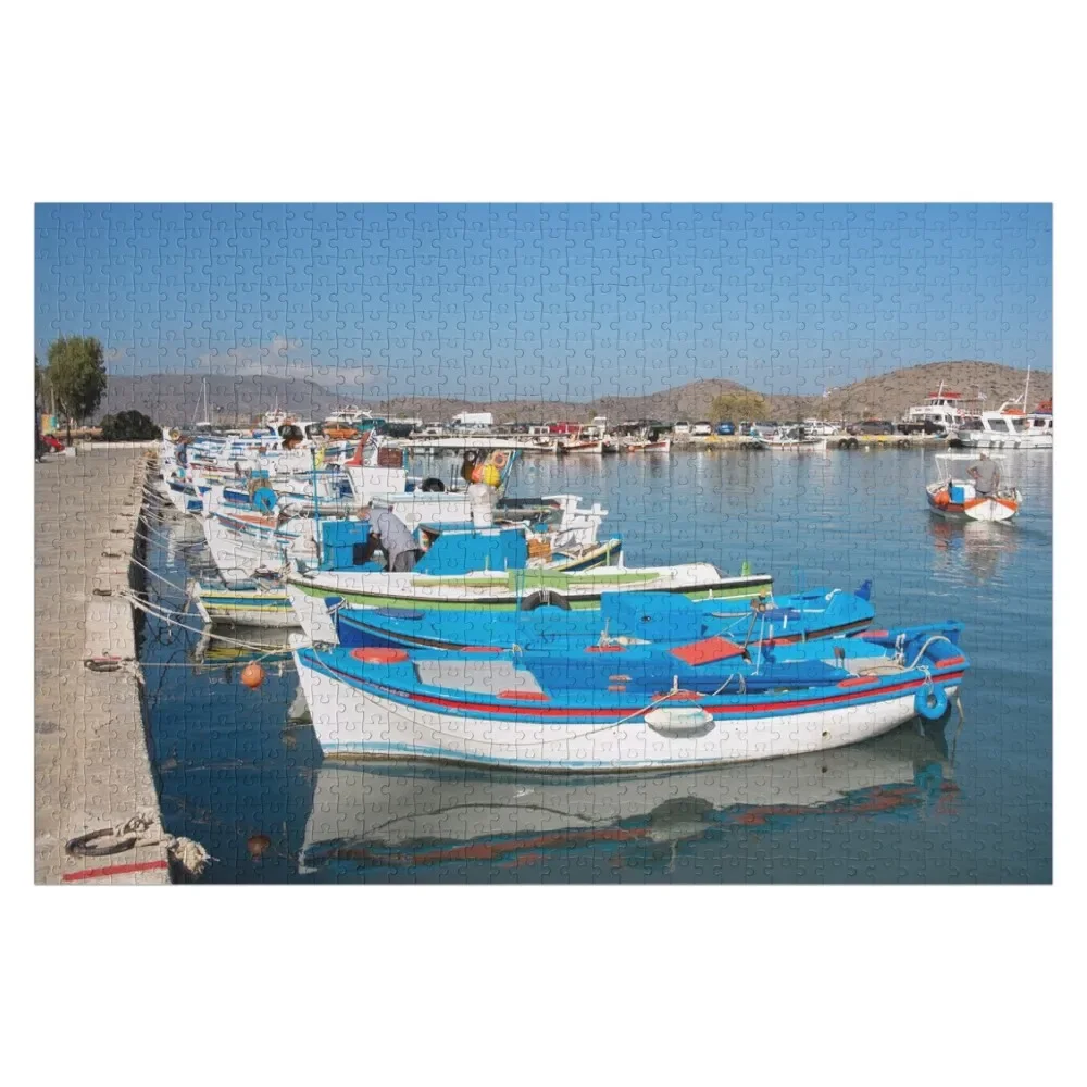 

Красочные лодки в Элоуди Гурде, Крите-головоломка с именем, деревянная игрушка, подарочная головоломка для ребенка на заказ