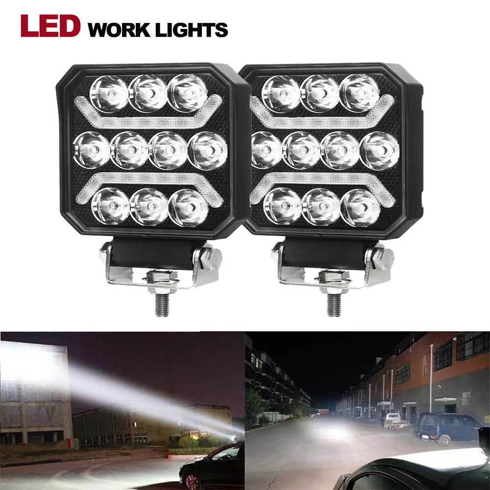 

4" Square Headlights Super Bright IP68 Waterproof Off Road Driving Lamp for Pickup Truck Jeep Wrangler Auxiliary Fog Light