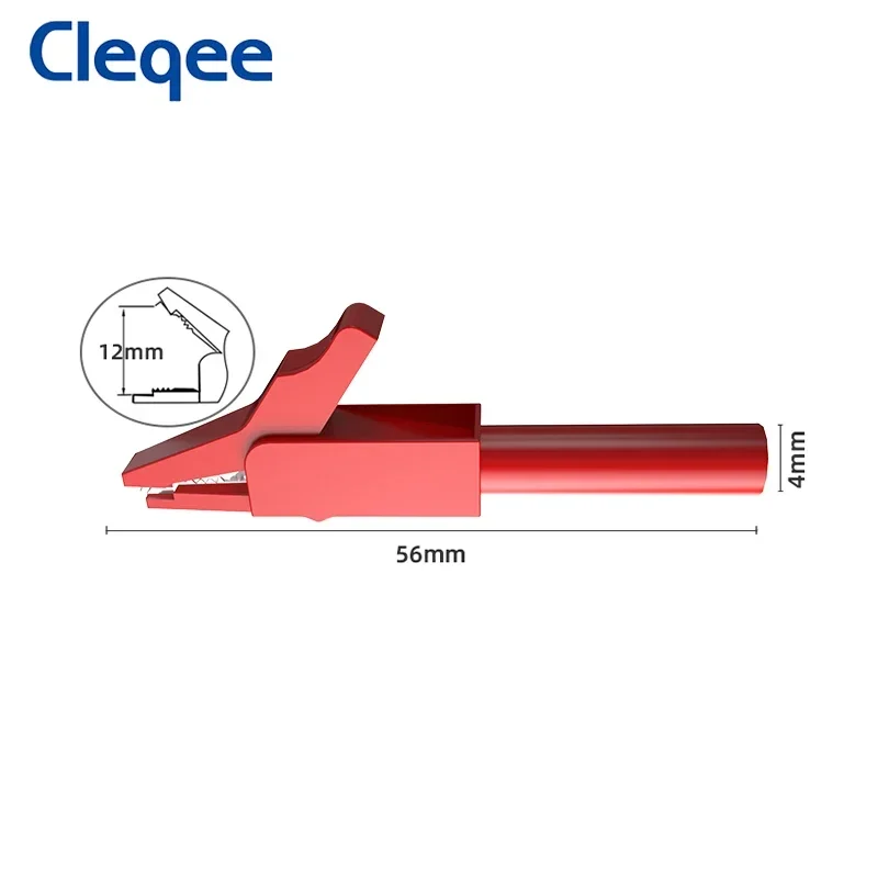 Cleqee P2007 10pcs Alligator Clip to 4mm Banana Female Jack Test Adapter Crocodile Clamp Compatiable with 4mm Banana Plug