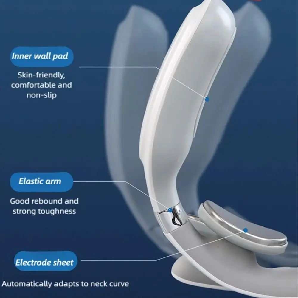 

Электрический массажер для шеи с 4 головками, 6 режимов вибрации, 14 уровней, инструмент для массажа шеи, перезаряжаемый массажер для горячего компресса для шеи