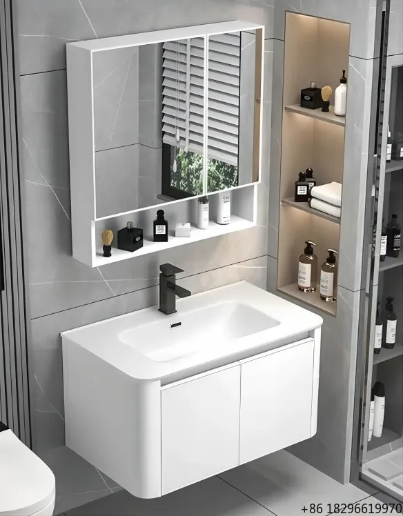 Aluminum Waterproof Bathroom Vanity Set Toilet Sink Combo for Hotel Home Triangle Wall Bathroom Cabinet