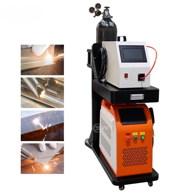 New All-in-one Fiber Laser Welder with Wire Feeder and Gas Bottle Air Cooling Portable Laser Welding Cutting Cleaning