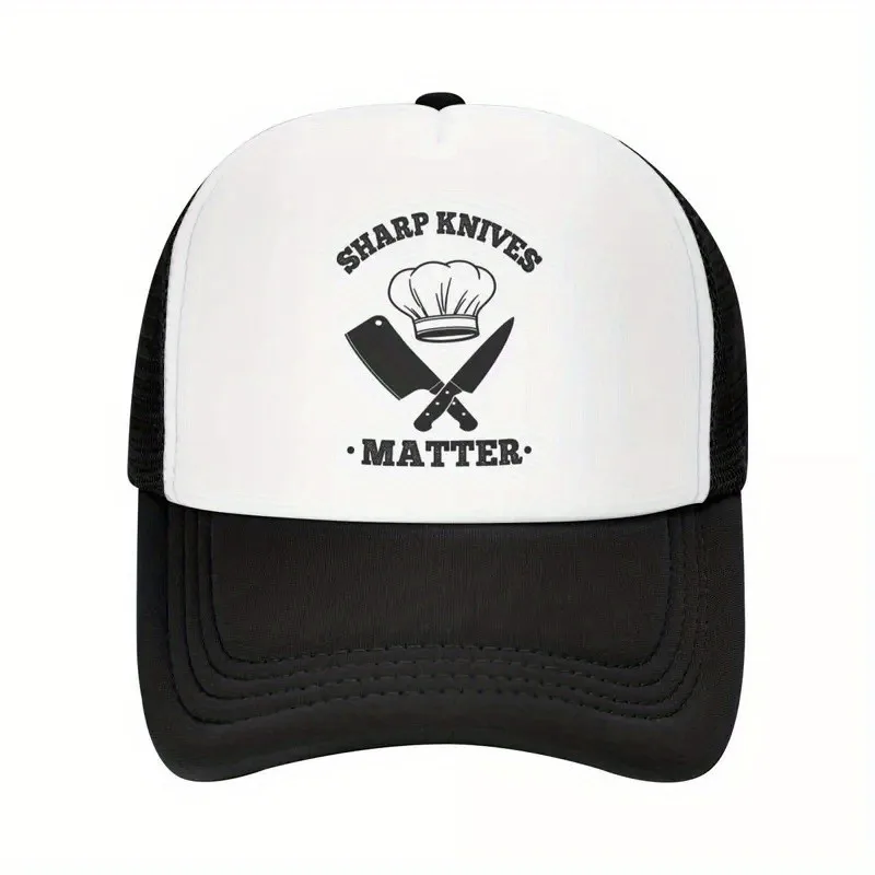 Sharp Knives Matter Trucker Hat for Culinary Enthusiasts Adjustable Unisex Chef Cap