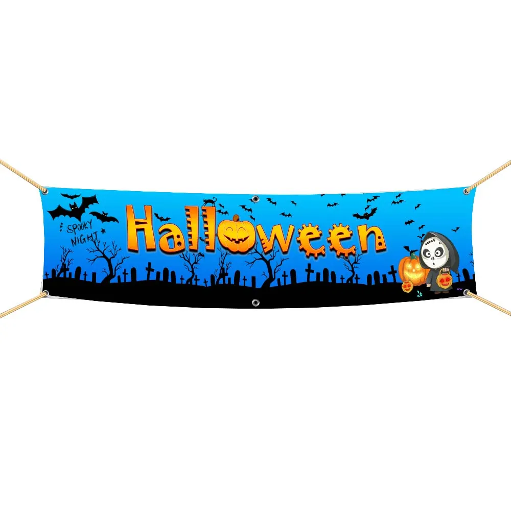 60x240cm HALLOWEEN Banner Tapestry Polyester Printed Flag Garage or Outdoor For Decoration