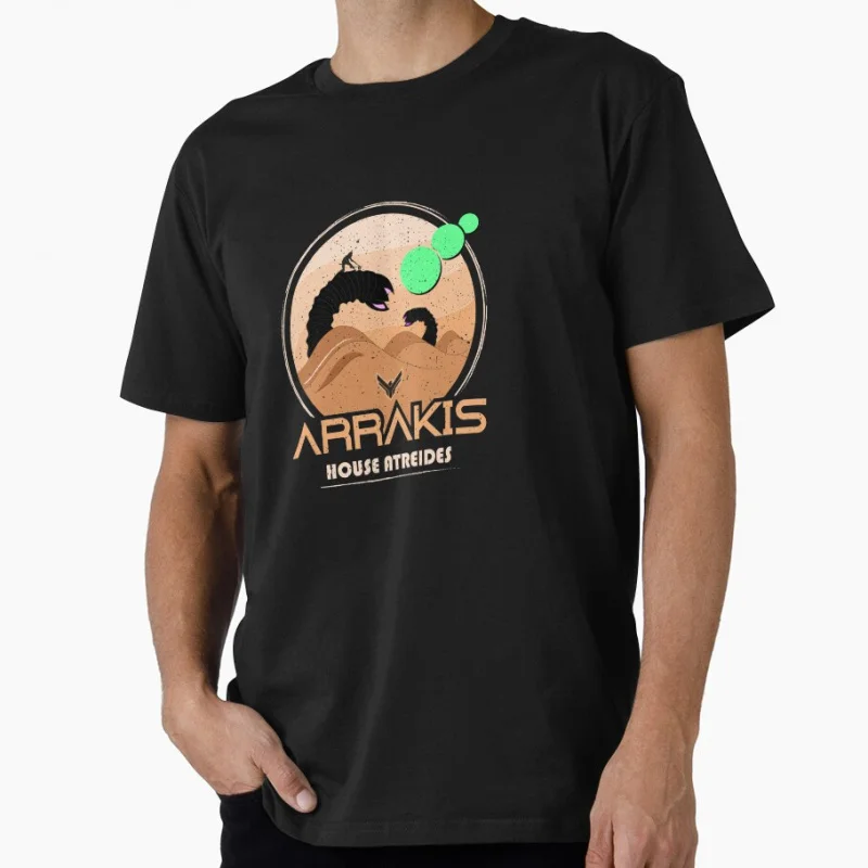 

Arrakis 1104 The Sandworm Vintage Sci fi Gift T shirt for man Large size Tops Retro Dune Graphic Print Clothes