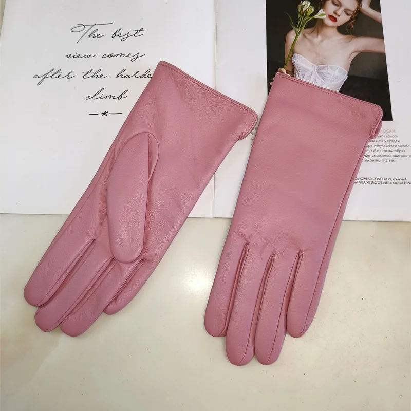 Gants en peau de mouton pour dames, classique, solide, document, polyvalent, cuir, printemps, tricot, doublure, cyclisme, conduite, automne