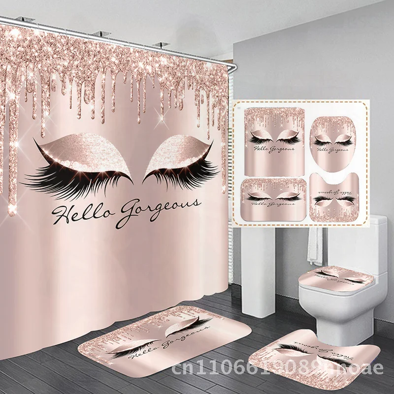 

Занавеска для перегородки с 3D принтом для ванной комнаты, современная минималистичная занавеска для душа из полиэстера, водонепроницаемая, розовая, синяя, желтая, розовая