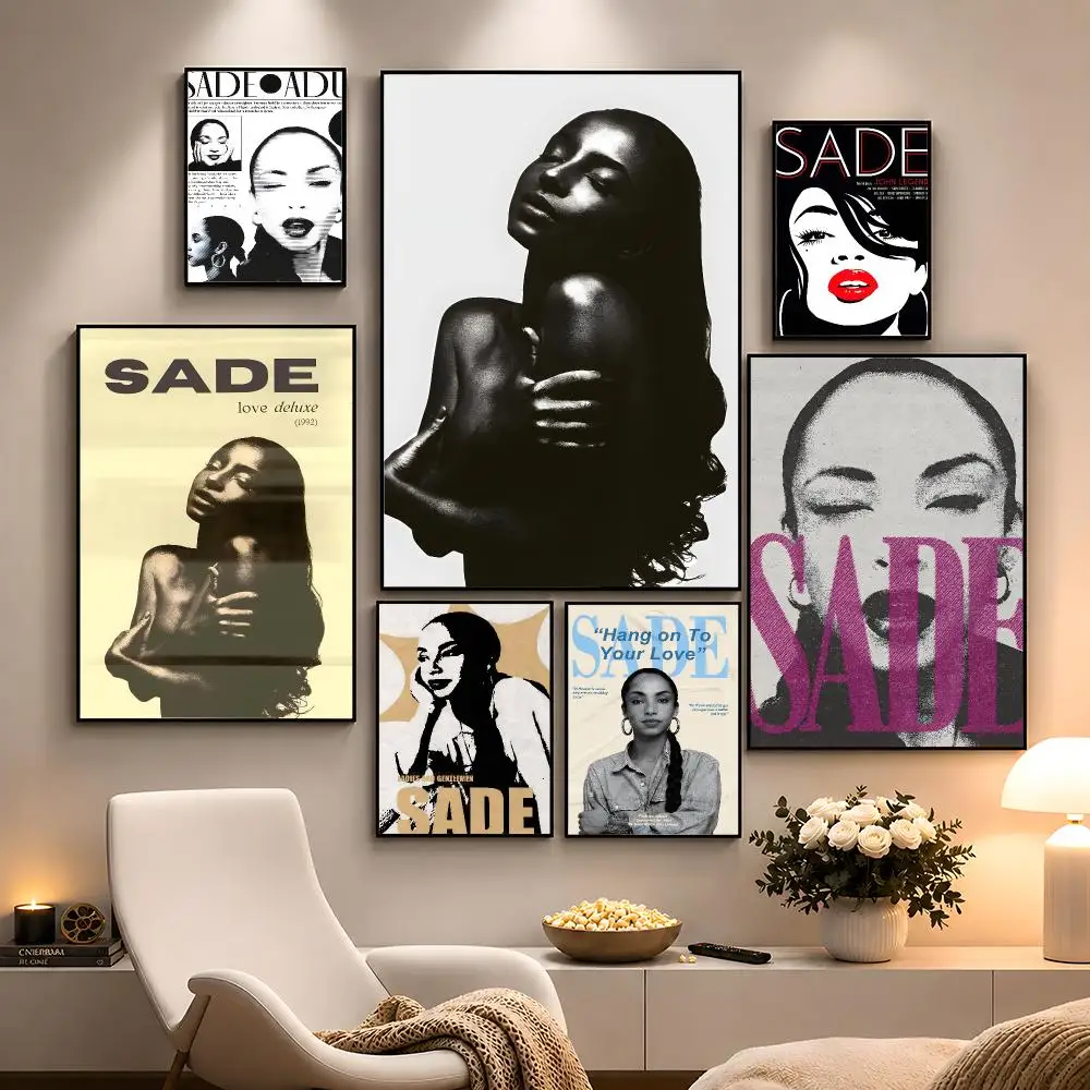 Singer Sade Soul Jazz Aesthetic Poster Peel And Stick Wall Art PP Waterproof HD Bedroom Living Room Home Decor Gift