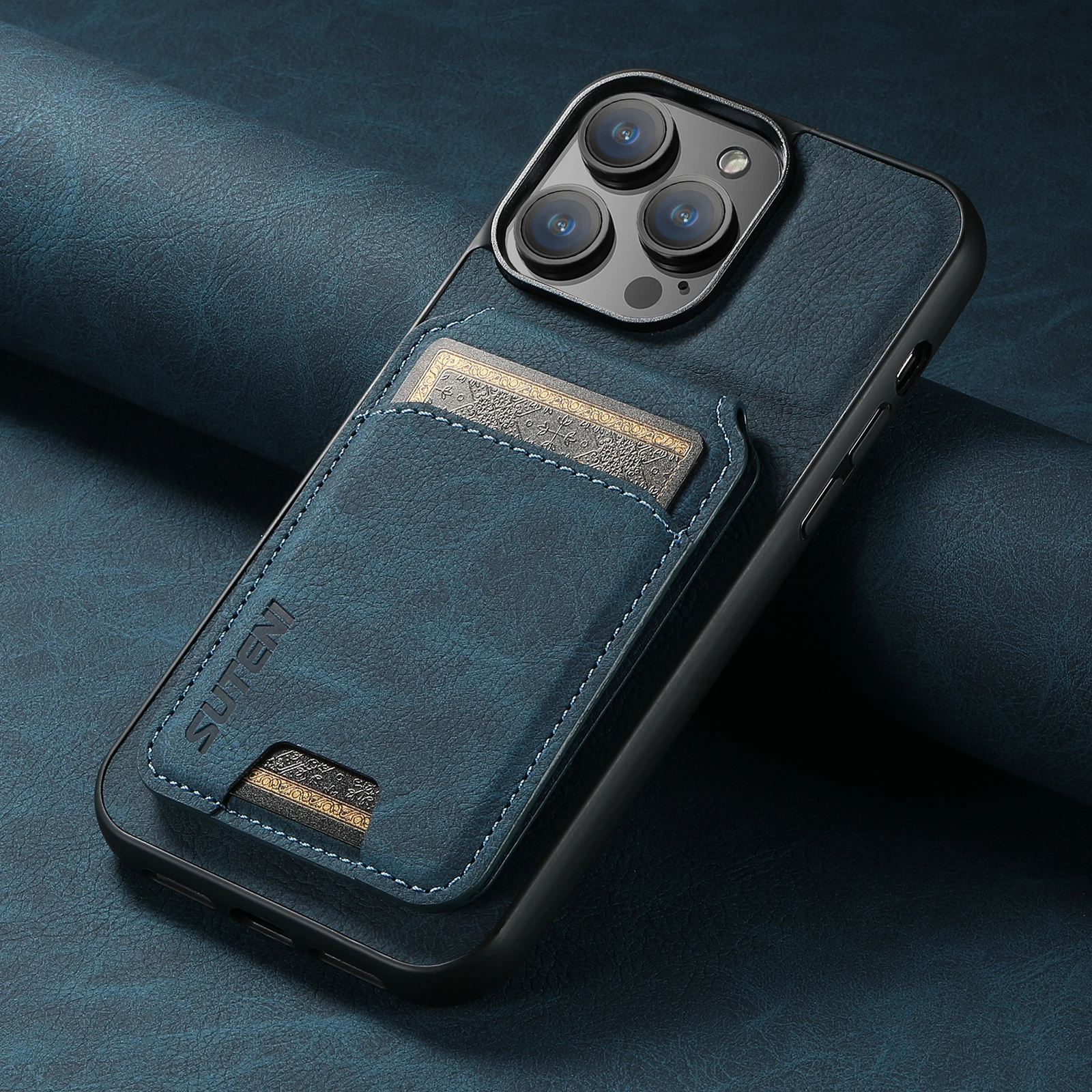 SUTENI Kartenhalter Kartenhülle Handyhülle Luxus PU Leder Handyhalter für iPhone 16 Pro Max 15Plus 14 13 12 11 XR X – Detail 5