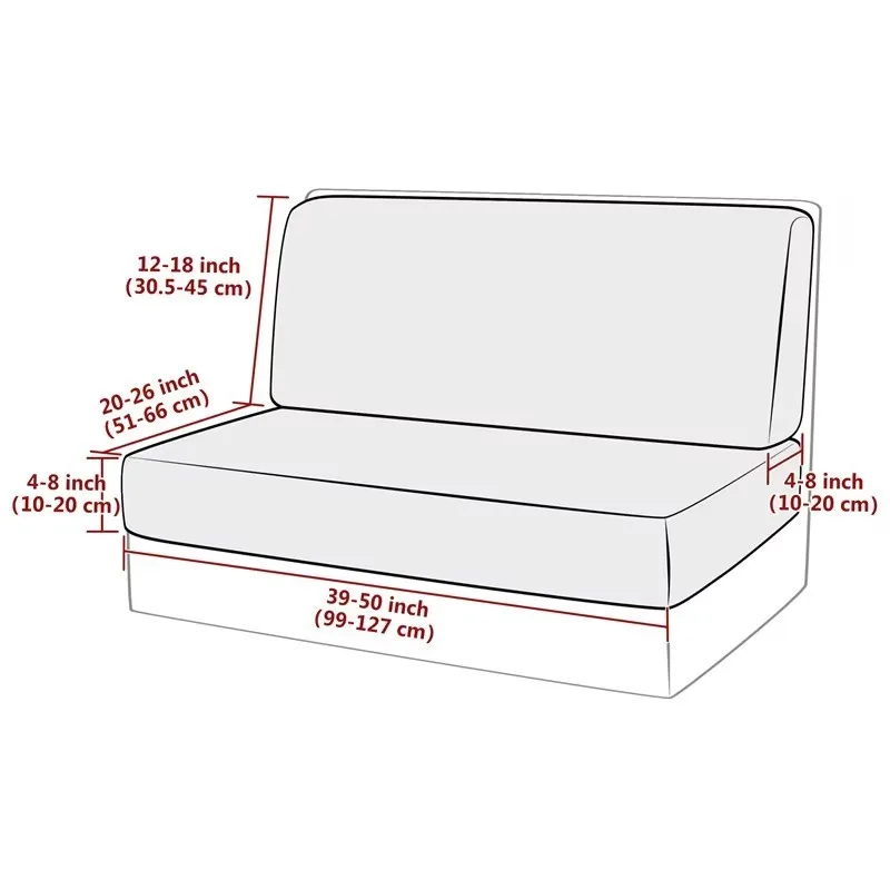 2Pcs/set Jacquard RV Dinette Cushions Covers Booth Seat Slipcovers RV Camper Car Bench Backrest Cover