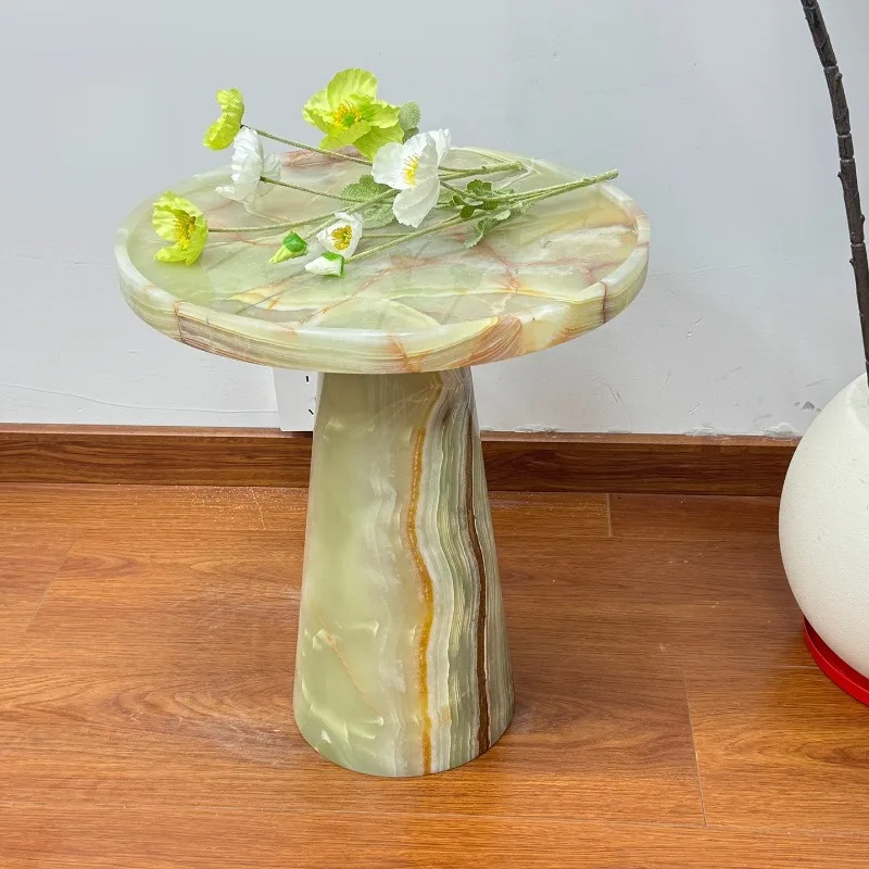 

Modern Minimalist Natural Marble Light Luxury Side Table Compact Coffee Table Bedside Table Plant Stand for Small Space