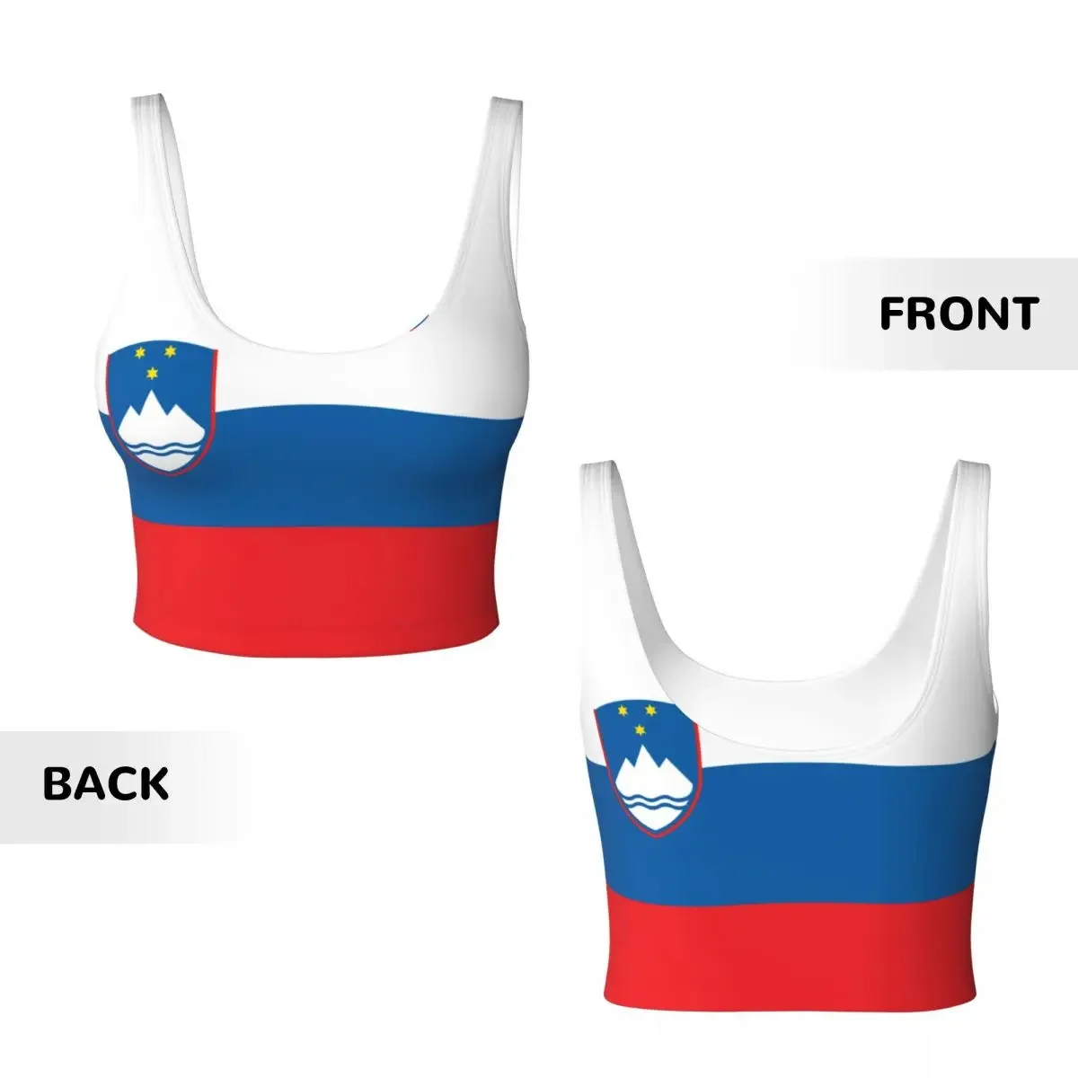 スロベニア国旗ベーシックトップス女性サンバセクシーな V ネックヨガフィットネススポーツトップス