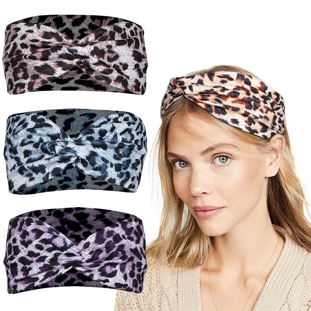 Dance Leopard Yoga Headband Elastic Currency Boho Headband Cotton Charming Hair Band Girls Ladies