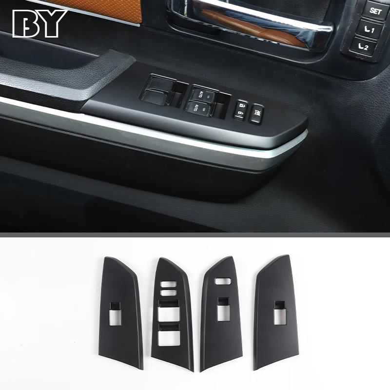 

For Toyota Tundra 14-2021 LHD ABS Matt black Car Door Window Glass Lift Button Switch Panel Cover Trim Sticker Car Accessories