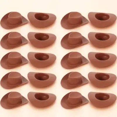 

20 Pcs Mini Cowboy Hat Boys Cowgirl Hats Bulk Decorate Tiny for Plastic Costume Toppers Brown Miss Miniature Crafts
