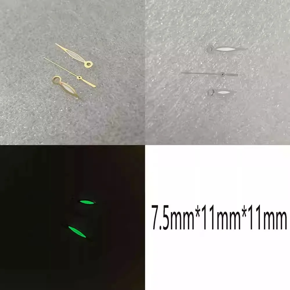 

watch hands gold/silver hands with green luminescence suitable for NH35/NH36 movements