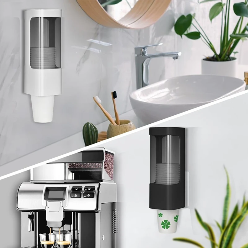 Dispenser per tazze ABVJ, portabicchieri per refrigeratore d'acqua per montaggio a parete, adatto per tazze piccole da 3-5 once, portabicchieri a tirante per casa, ufficio,