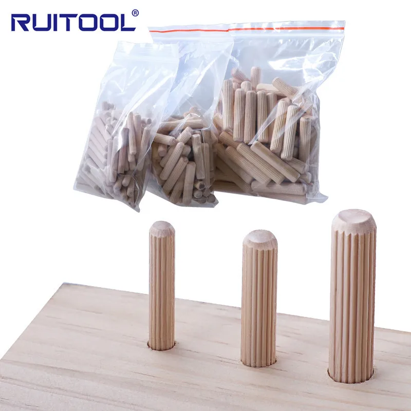 100Pcs Cork Fluted Needle Bolt Wooden Dowel Pins Woodworking Chamfered Wood Carvings Bed Drawers Wood Nails 6/8/10mm