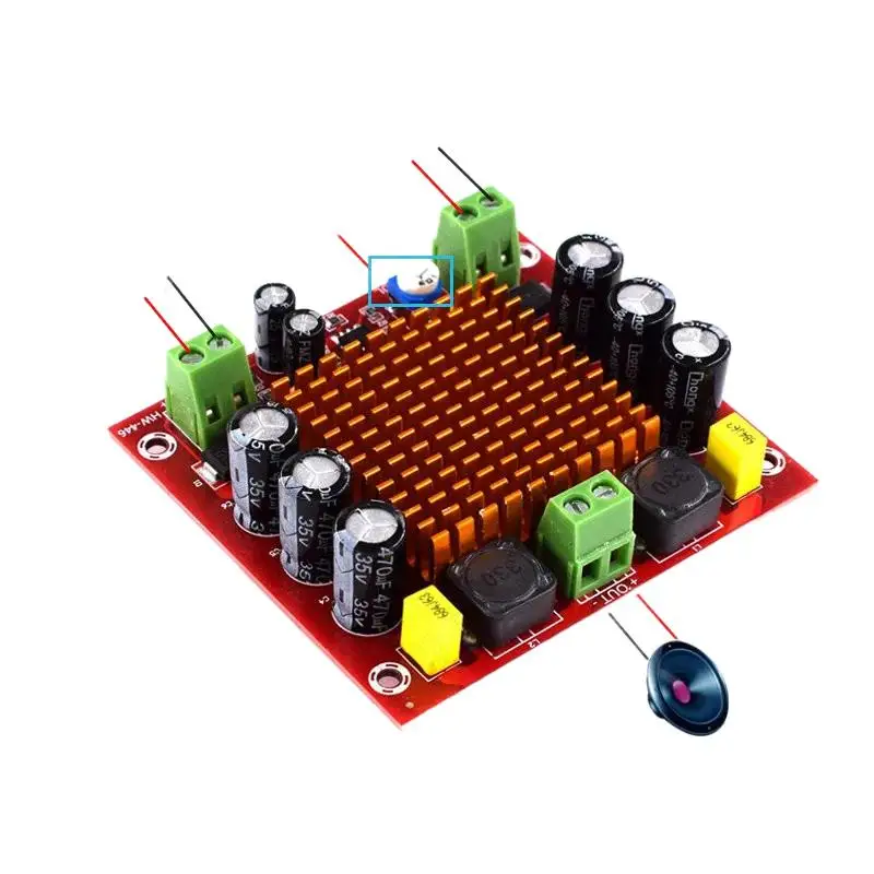 Placa amplificadora digital TPA3116DA TPA3116 150W D2 Mono Channel Power Audio XH-M544 DC 12V 24V