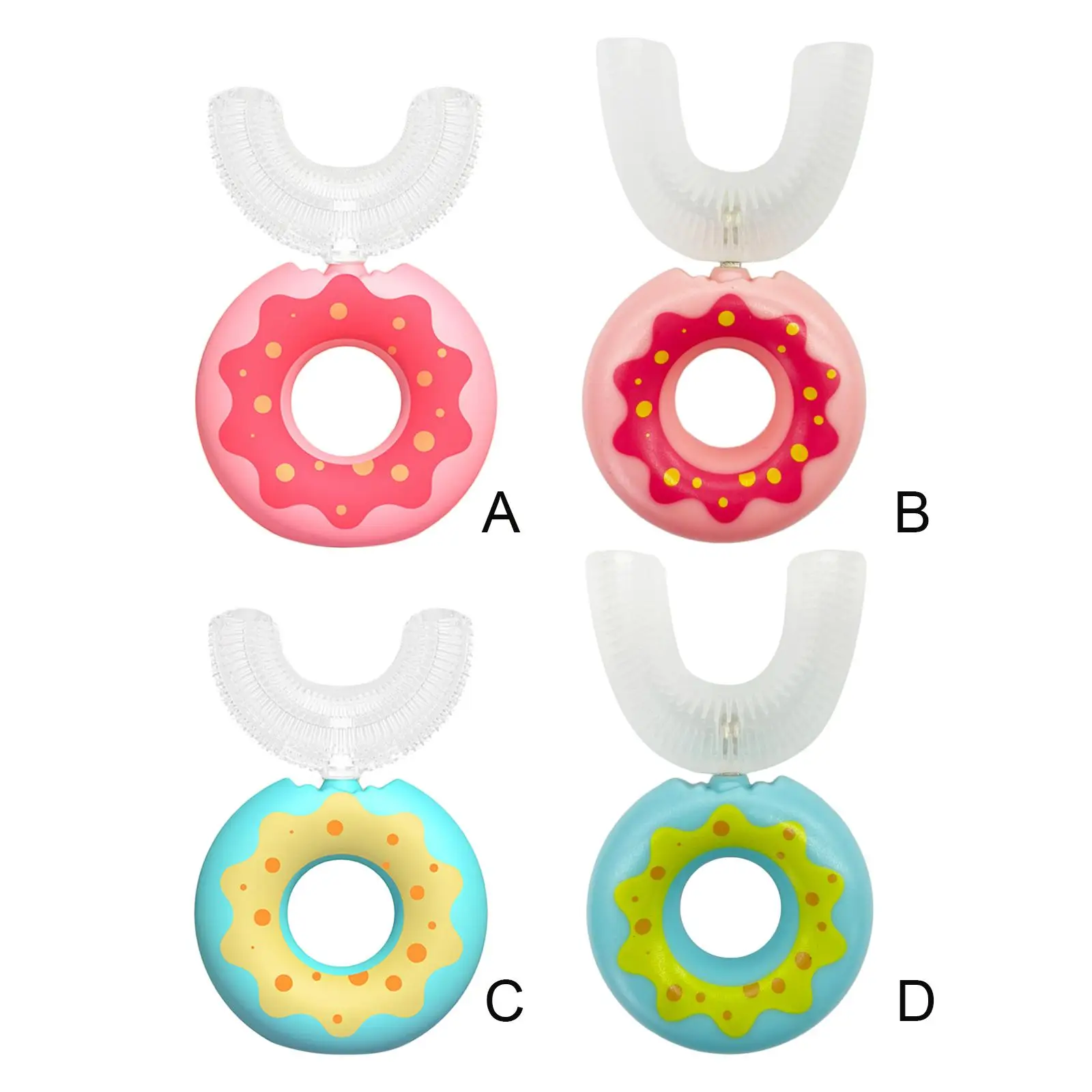 

Donut U Shaped Kids Toothbrush 360 Degree Oral Cleaning Food Grade Silicone