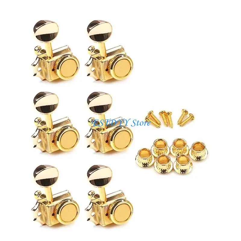 G6de 6 INLINE VINTAGE Guitar Locking Suption Lock String Tuning Opts #3