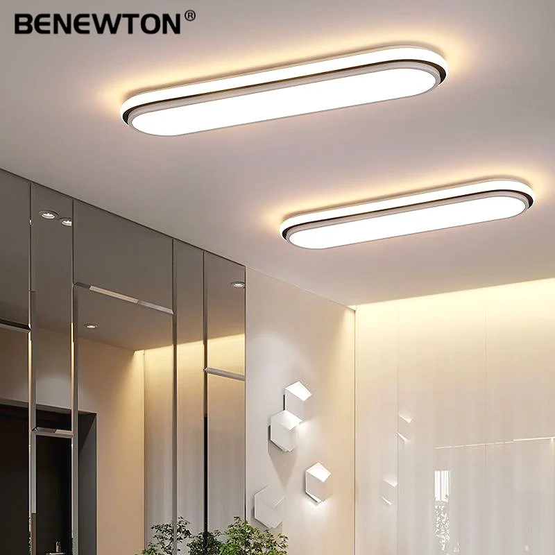 

Светодиодный современный потолочный светильник 38/53 см, 3-цветные светильники, минималистичные светодиодные ленты, потолочные светильники для прохода, спальня, галерея, крыльцо, отель, в помещении