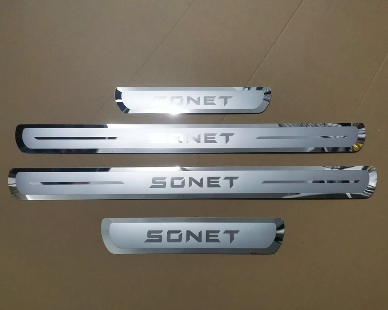 Car Accessorise Stainless Steel Scuff Plate Door Sill Cover For  KIA SONET 2020 2021 2022