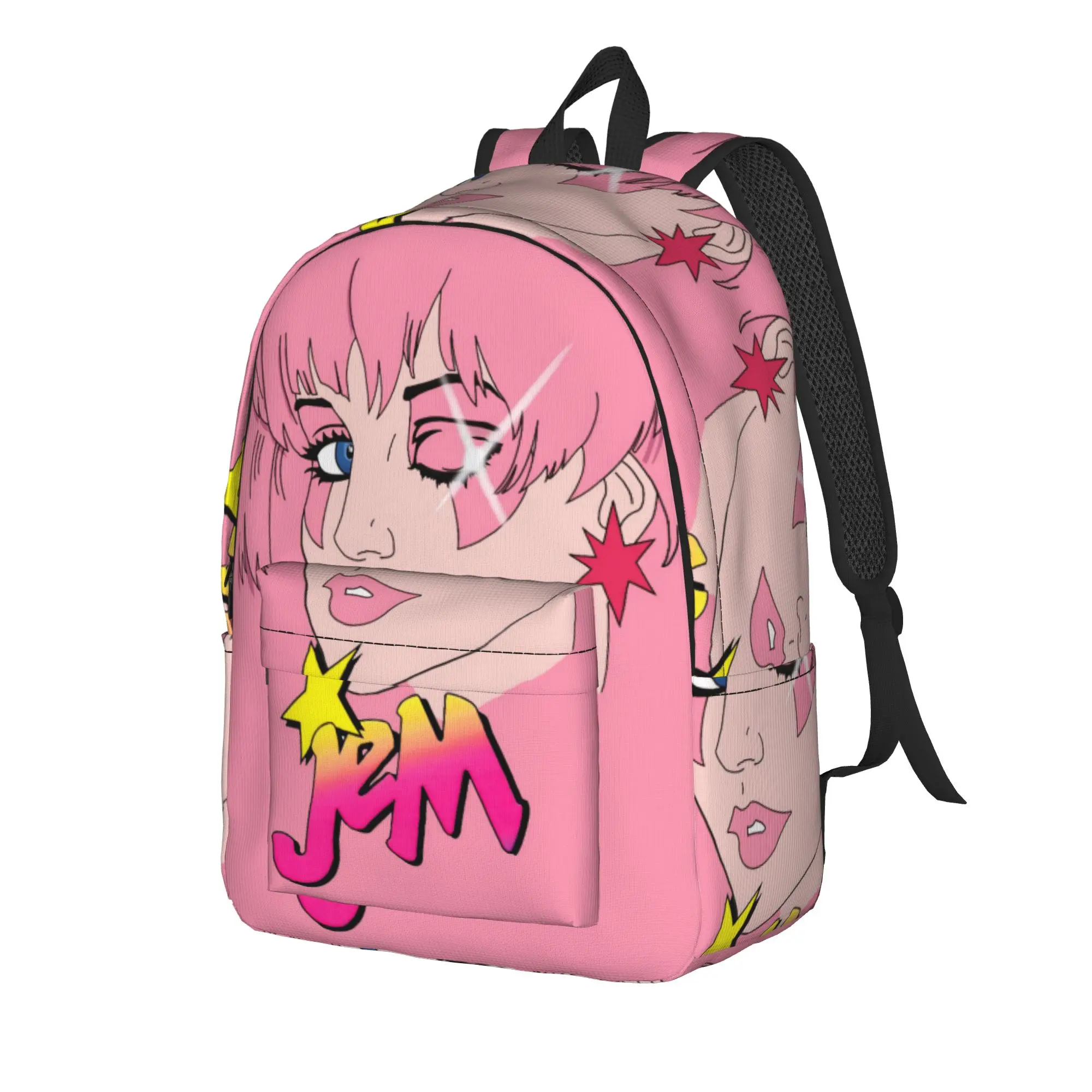 Jem And The Holograms Fashion Backpack with Pocket Student Work  Daypack for Men Women Laptop Computer Canvas Bags