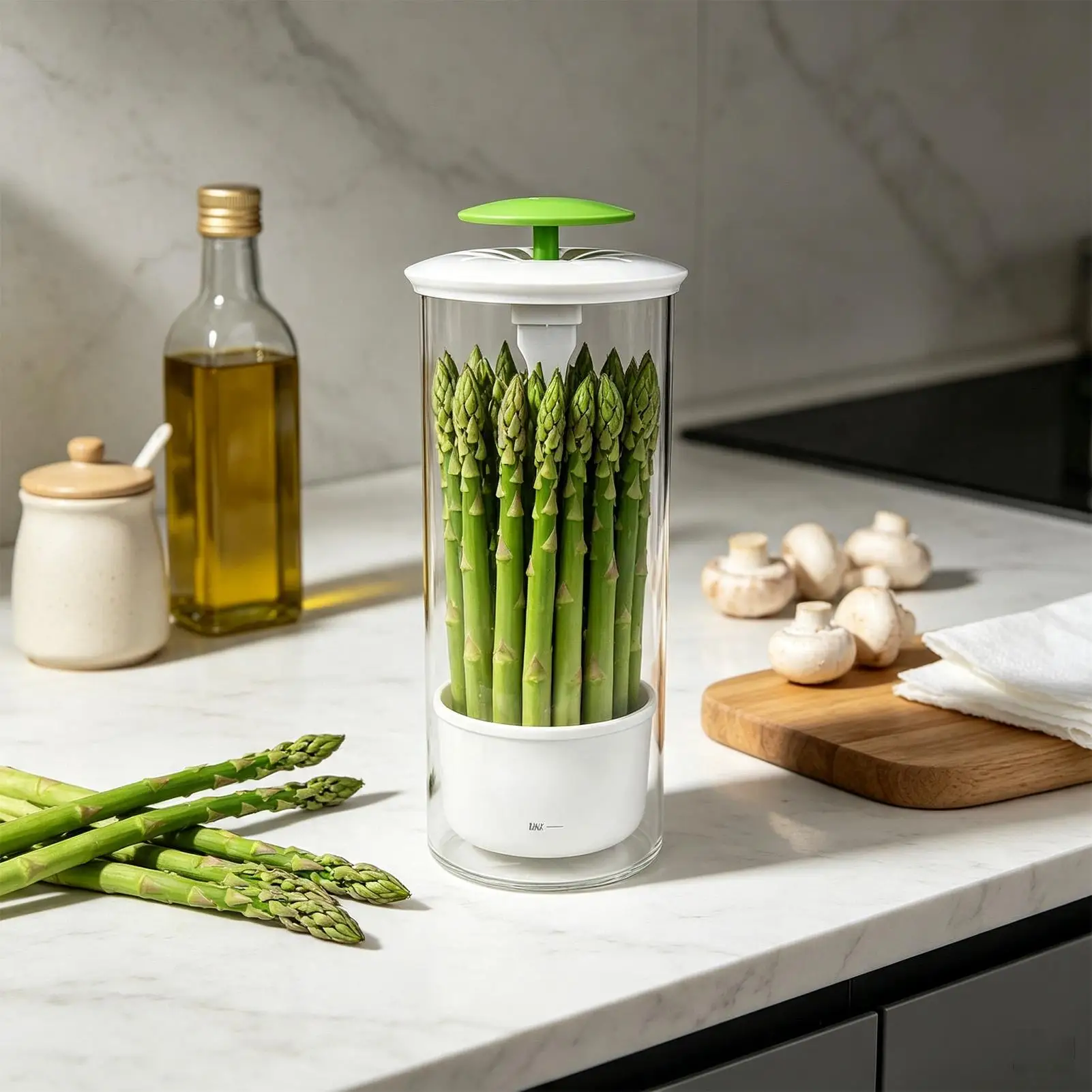 Vegetable Preserver Boost Air Circulation 2-3 Weeks Clear Box Fridge Greens Vegetable Preserver For Cilantro Basil Daily Meal
