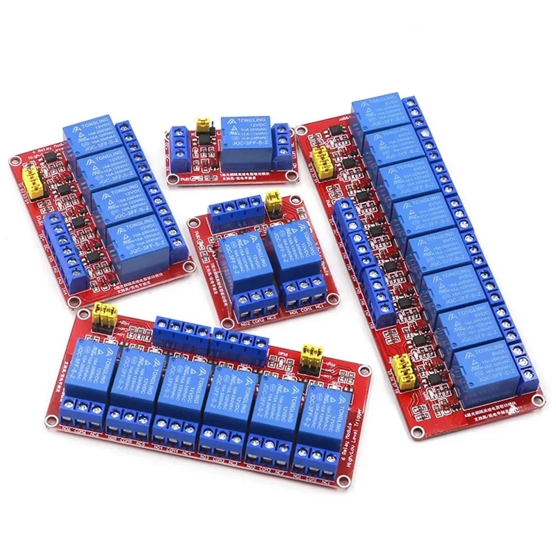 1 2 4 6 8 Channel 5V 12V 24V Relay Module Board Shield with Optocoupler Support High and Low Level Trigger for Arduino