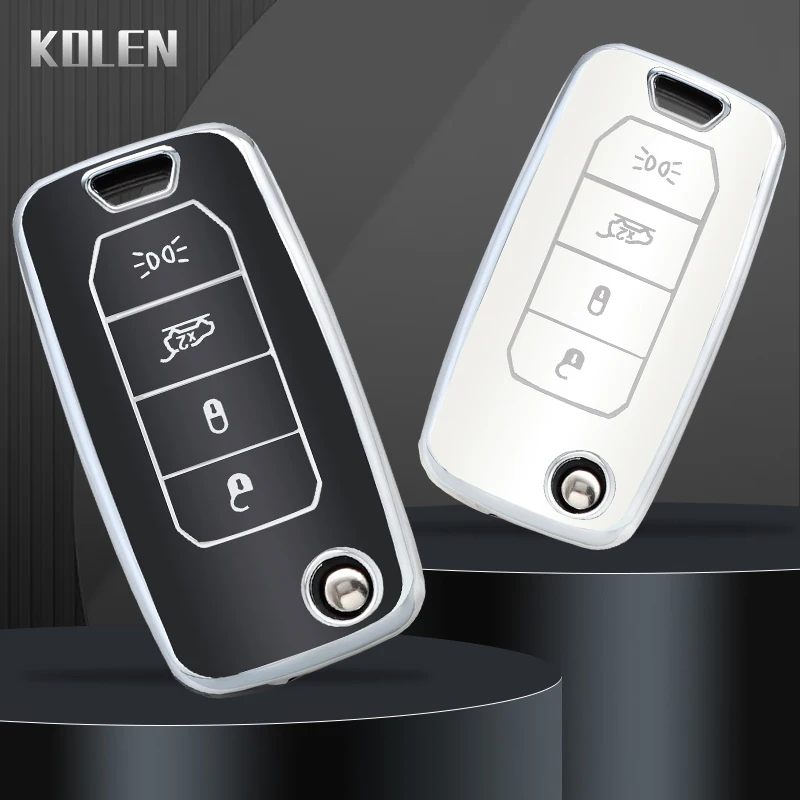 TPU Car Flip Key Case Cover Shell Fob For Jeep Cherokee Renegade Grand For Dodge Ram Charger 1500 Challenger Chrysler 300C Jour