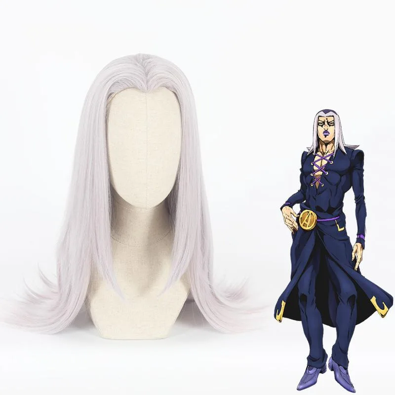 Dziwaczna przygoda Anime JOJO Golden Wind Leone Abbacchio przebranie na karnawał peruka PU długi płaszcz mężczyzna kostium na Halloween