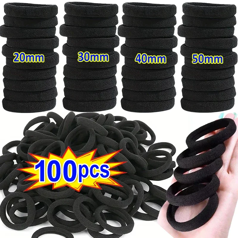 High Elastic Hair Bands for Women Girls Black Basic Hair Tie Headband Simple  Ponytail Holder Headwear Hair Accessories