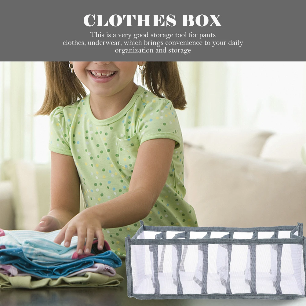 

Clothing Storage Box Foldable Gauze Organizer Multi-Grid Pants Clothes Holder Household Closet Accessory