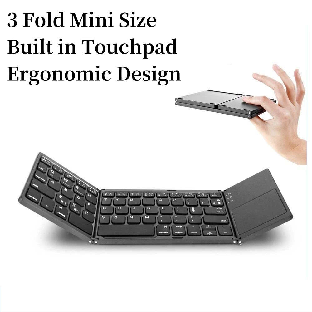 Tablet Notebook Keyboard Portable Mini Foldable Bluetooth Keyboard Touchpad For iPad Air Mini Pro Tablet iOS Wins Android B033