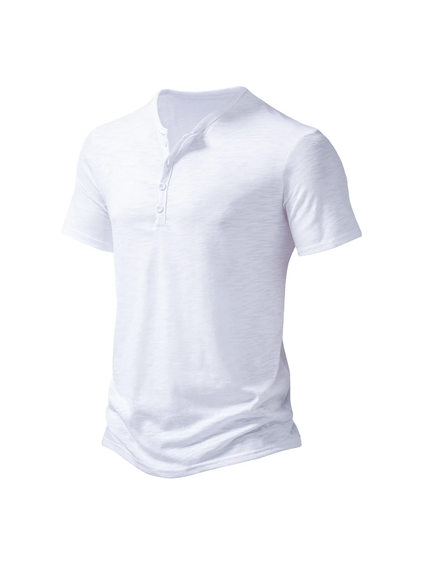 Men's Summer Basic T-Shirt Henley Neck Short Sleeve Male Casual Pullover Outdoor Breathable Streetwear Men's T-Shirt Tops image 6