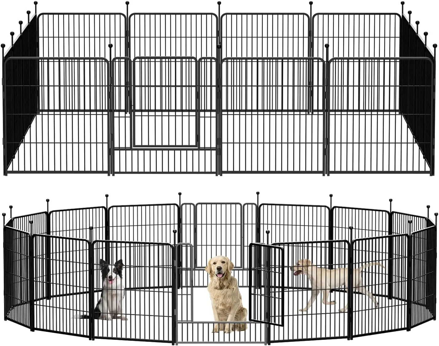 

Dog Playpen Portable Exercise Fence Heavy Duty Metal Pet Playpen Indoor Outdoor Pet Playpen for Small Medium Large Dogs