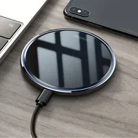 Wireless Charger Pad Stand Desktop Ultra-thin Mobile Phone Fast Charging Dock Station For iPhone 16 15 14 13 Samsung Note Xiaomi