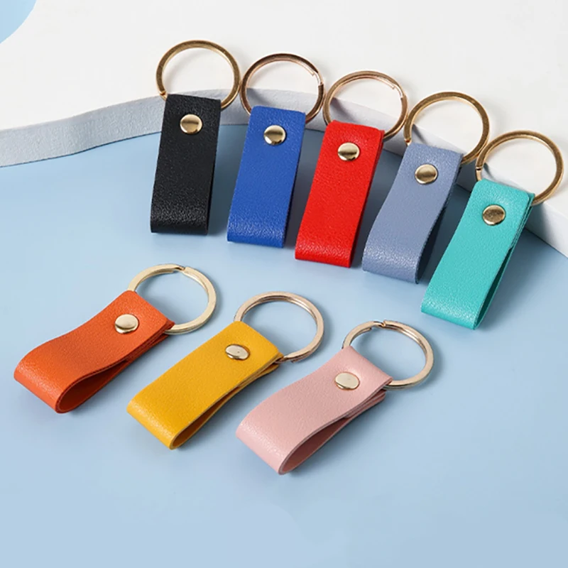 Custom Name PU Leather Key Ring para Homens e Mulheres, DIY Logo, Business Car Chaveiro, Acessórios de Alta Qualidade, Mini Presente Publicitário, Moda