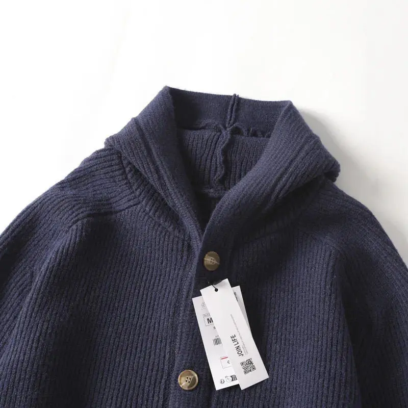 Maglione oversize con cardigan lavorato a maglia con cappuccio da donna nuovo primavera e autunno