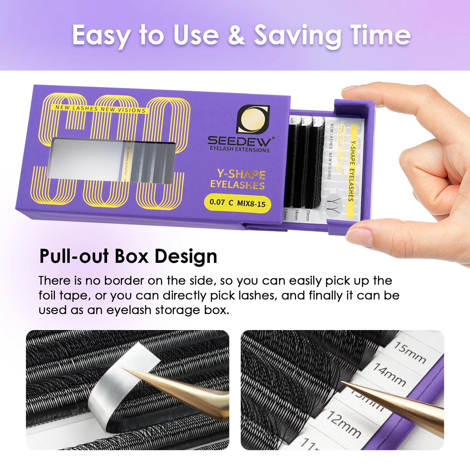 SEEDEW Fox YY型まつげエクステ 斜めフライングYYつけまつげ ナチュラルソフトまつげ