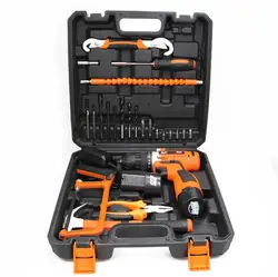 Free shipping Hardware Household Tool Set Lithium electric drill Electric Tool Hardware Electrical Maintenance Tool set Suitcase